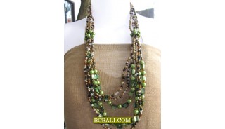 bali handmade necklaces beads multi strand long 